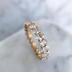 Eternity ring 10k yellow gold moissanite size 5 3/4